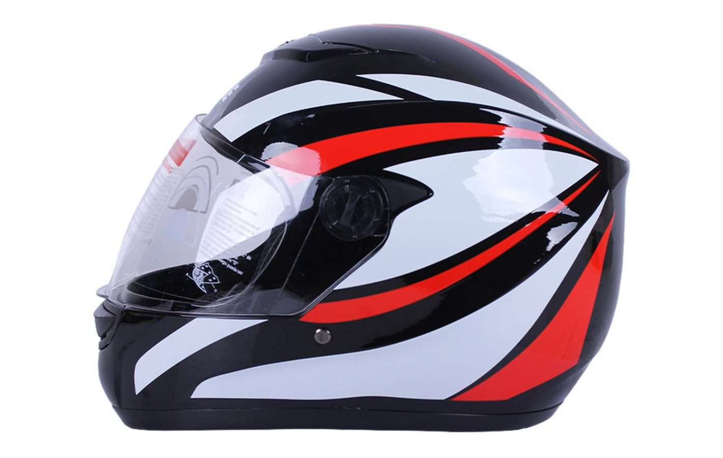 Motorcycle integral helmet MD-101B VIRTUE (black with red and white stripes, size S)