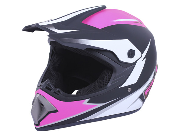 Шлем для мотоцикла, скутера MD-905 VIRTUE кроссовый (черно-малиновый, size S)