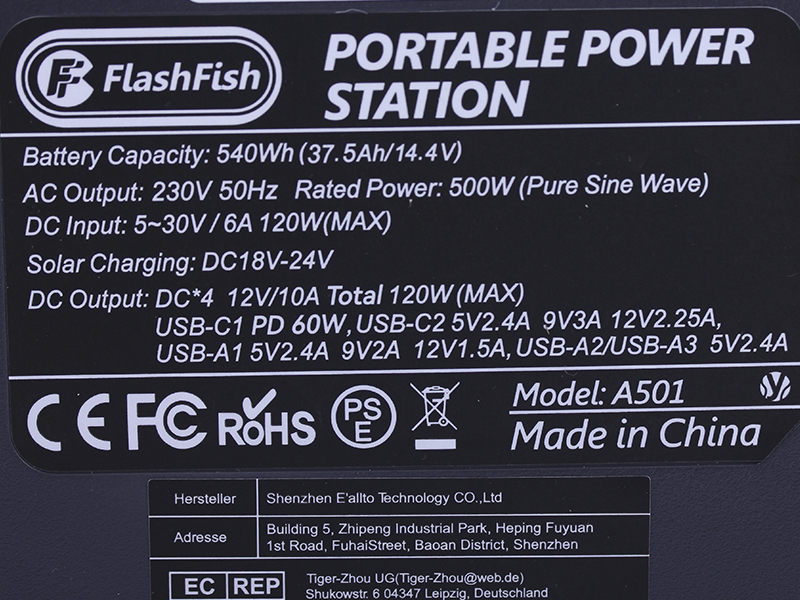Портативная зарядная станция A501 FlashFish 150000mAh 500W