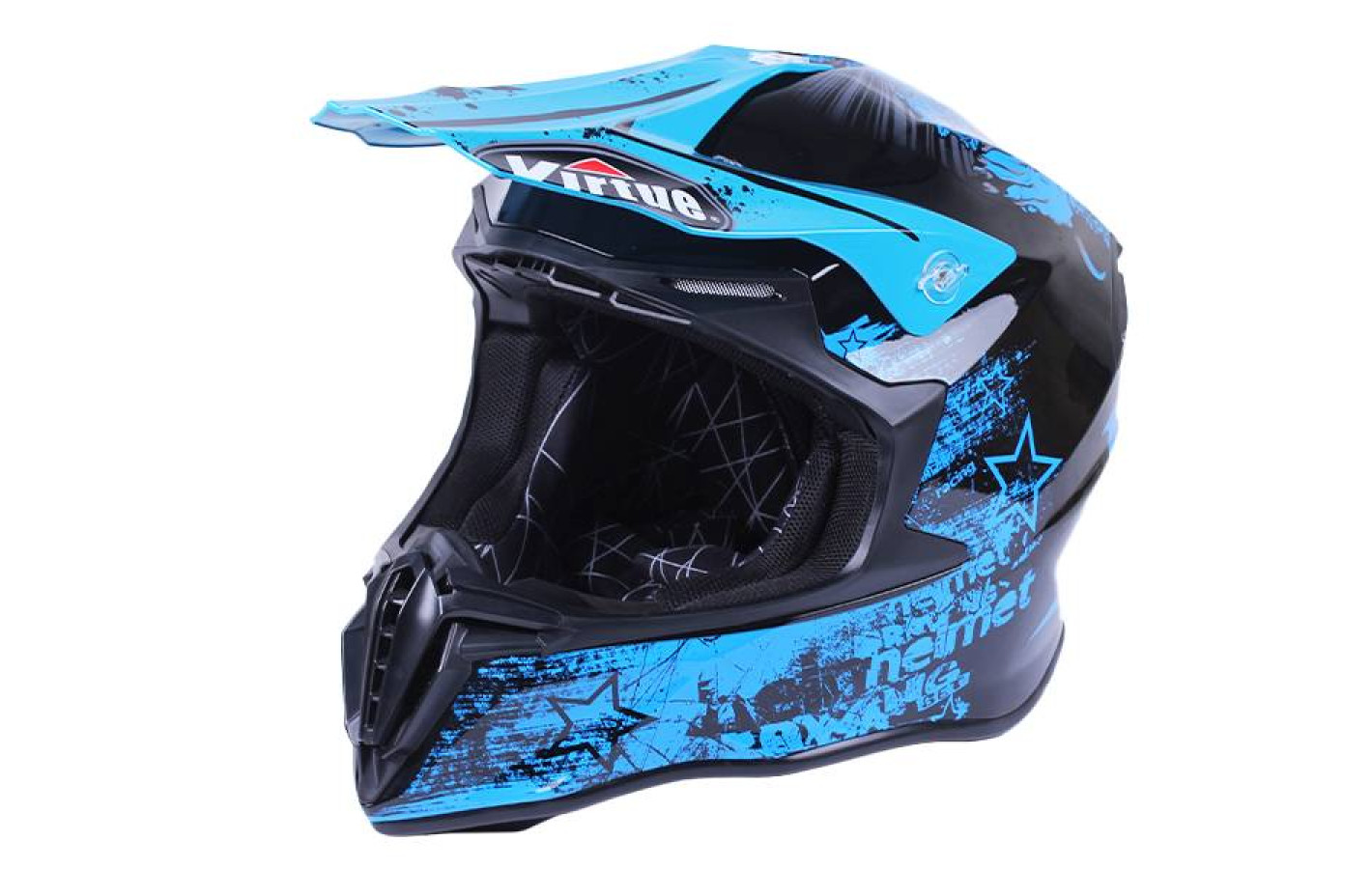 Шлем детский мотоциклетный кроссовый MD-902 VIRTUE (черно-голубой, size XS)