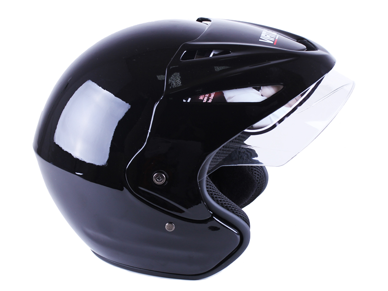 Шлем для мотоцикла, скутера открытый с козырьком MD-705H VIRTUE (черный, size S)