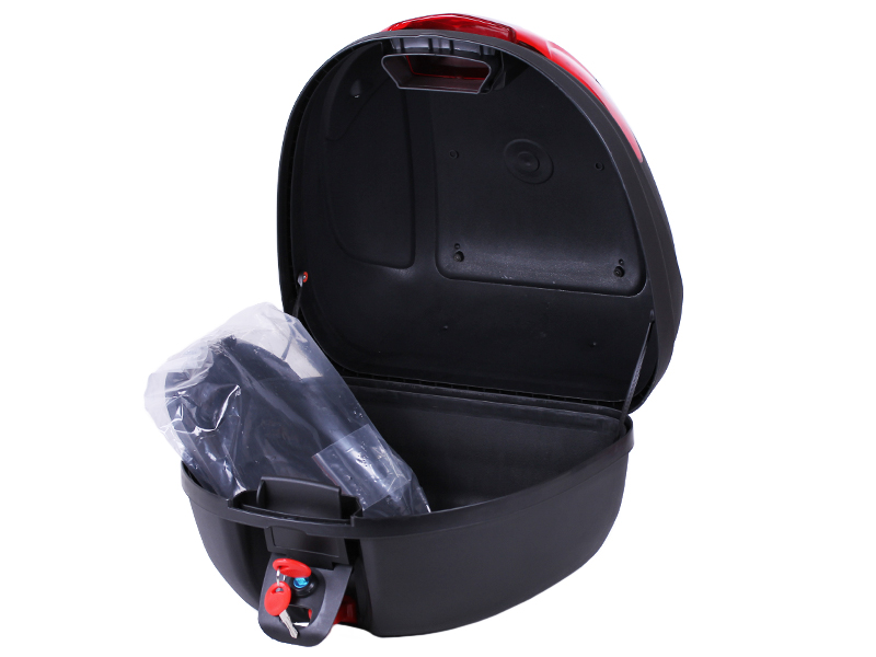 Кофр (багажник) для мотоцикла задній TT AGRO MOTO YM-0830 (V-30L) 41×41×32 чорний з червоним