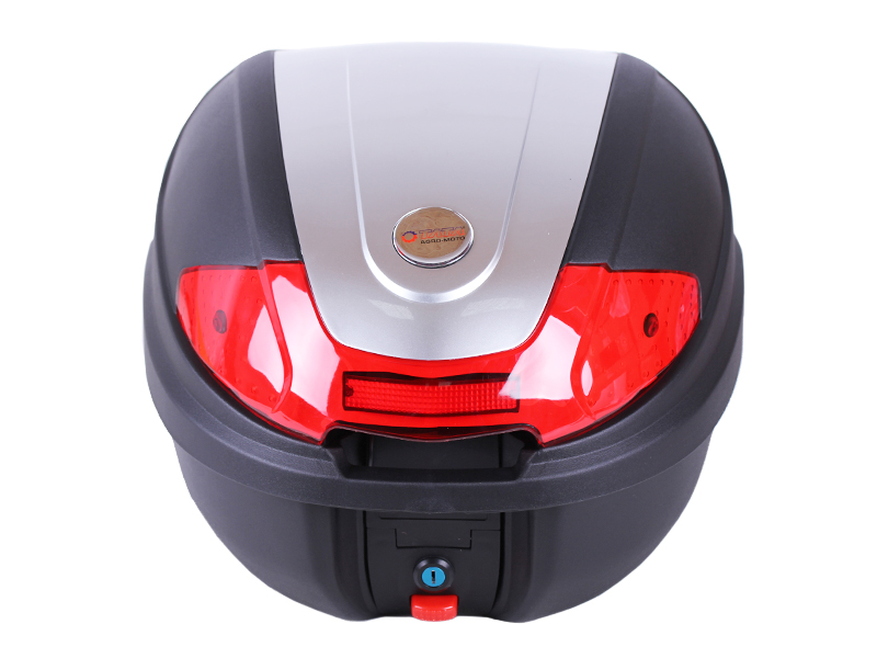 Кофр (багажник) для мотоцикла задній TT AGRO MOTO YM-0830 (V-30L) 41×41×32 чорний з червоним