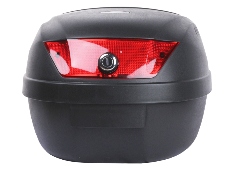 Кофр (багажник) для мотоцикла задній TT AGRO MOTO YM-0807 (V-28L) 39.5×39.5×30 чорний з червоним