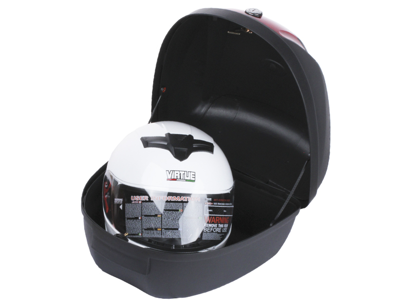 Кофр (багажник) для мотоцикла задній TT AGRO MOTO YM-0807 (V-28L) 39.5×39.5×30 чорний з червоним