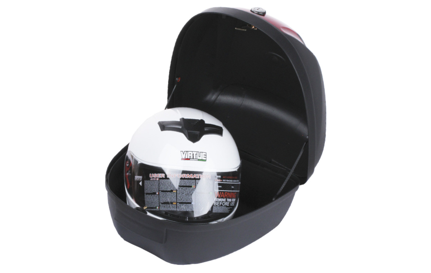 Кофр (багажник) для мотоцикла задний TΛTΛ YM-0807 (V-28L) 39.5×39.5×30 черный с красным