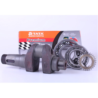 Коленвал в сборе + подшипники 2 шт. + шестерня - 190N - Prem..