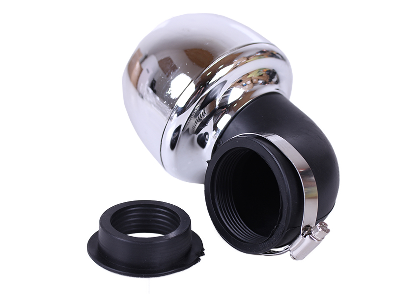 Фильтр нулевой Turbo TT AGRO MOTO на скутер хром. Ø38 мм 90° 