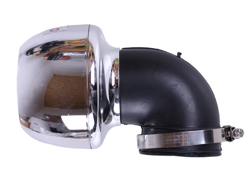 Фильтр нулевой Turbo TT AGRO MOTO на скутер хром. Ø38 мм 90° 