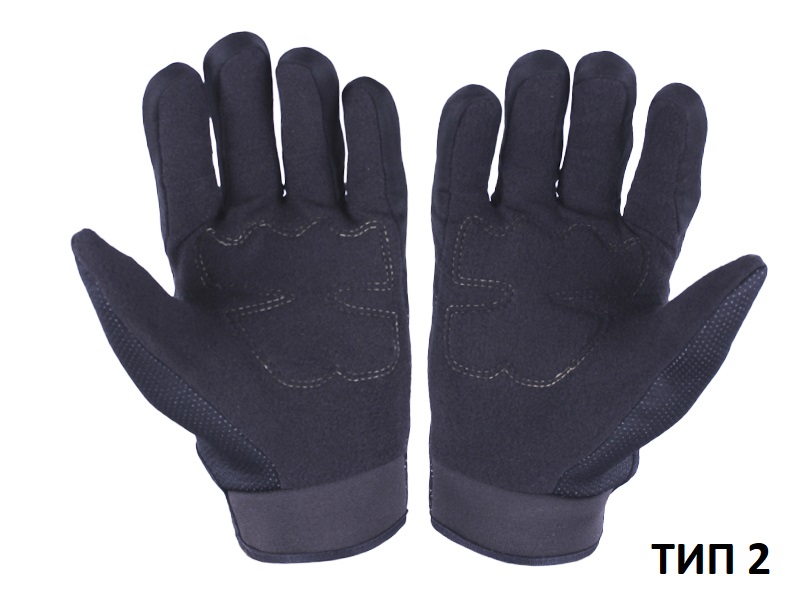 Моторукавички всесезонні (короткі) з пальцями VIRTUE size ХL поліестер карбон на липучці чорні