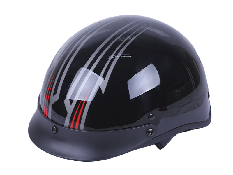 Шлем-каска для мотоцикла, скутера MD-513 TT AGRO MOTO (черный глянцевый, size L)