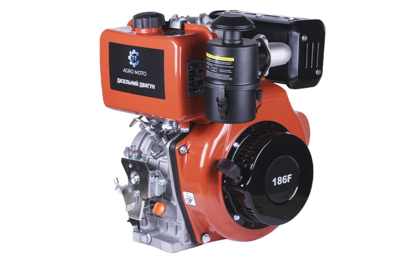 Двигун дизельний 186F TT AGRO MOTO (з виходом валу під шліци, 25 мм) 9 л.с.