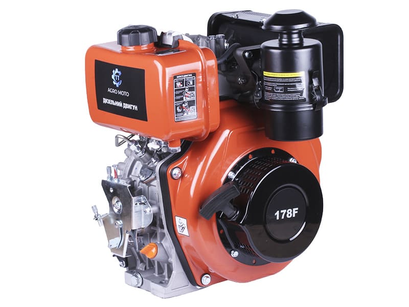 Двигатель дизельный 178F TT AGRO MOTO (с выходом вала под шлицы, 25 мм) 6 л.с.