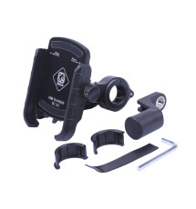 Тримач телефону TT AGRO MOTO M8C чорний, із зарядкою, кріплення на кермо, Kewiq