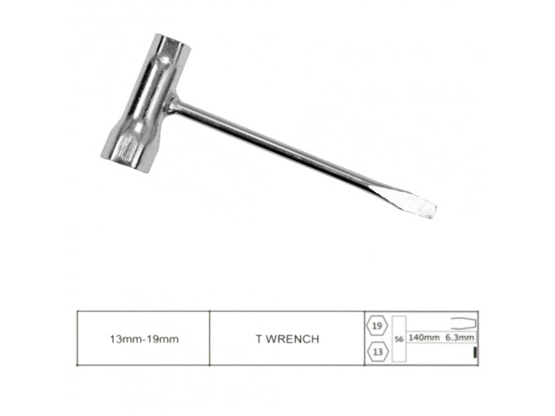 Свечной ключ TT AGRO MOTO 13/19 мм, тип 1