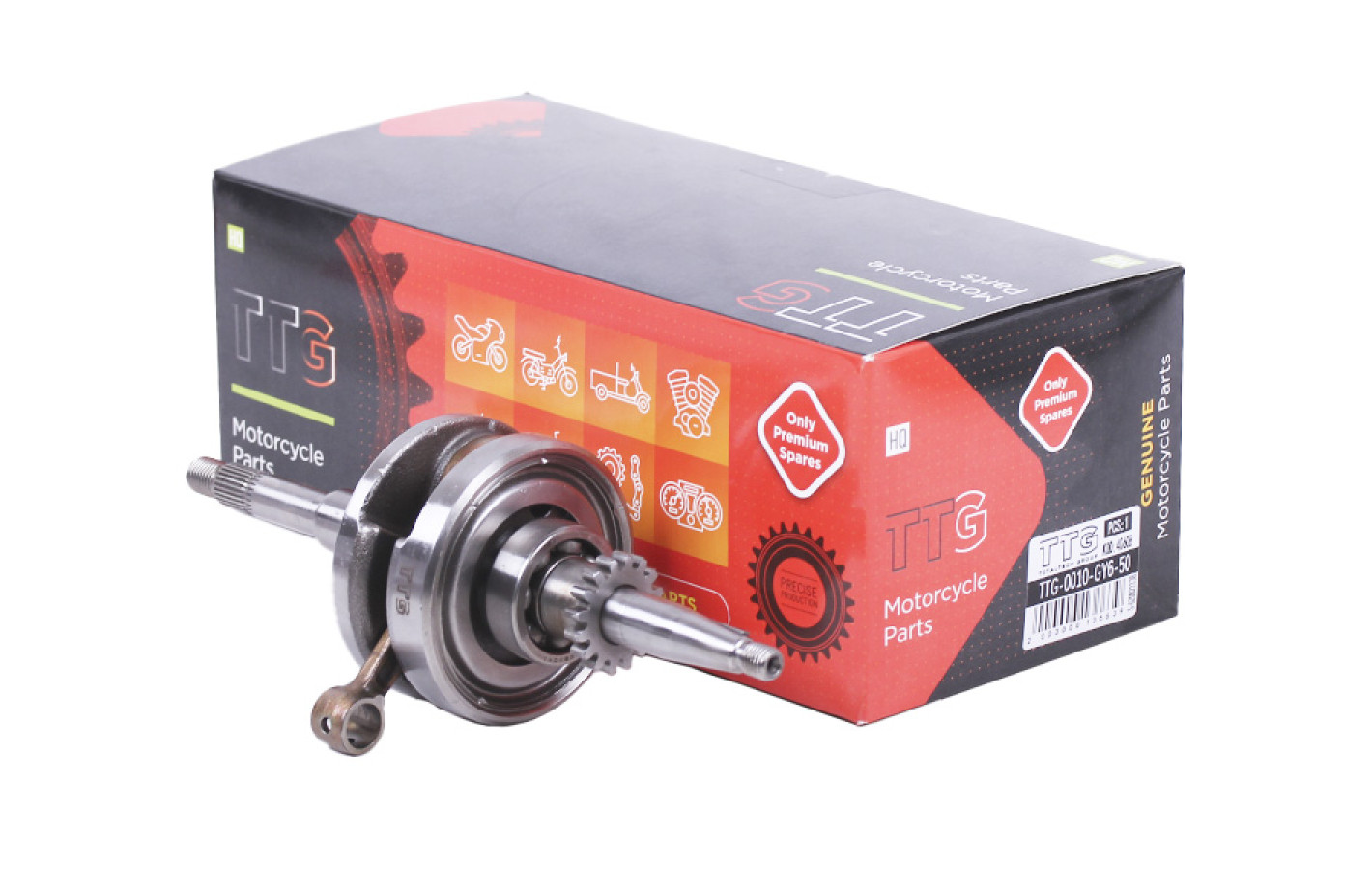 Коленвал с подшипниками TTG на бензиновый двигатель 50CC4T, к-т 2 шт.: 6204RS, 6004RS
