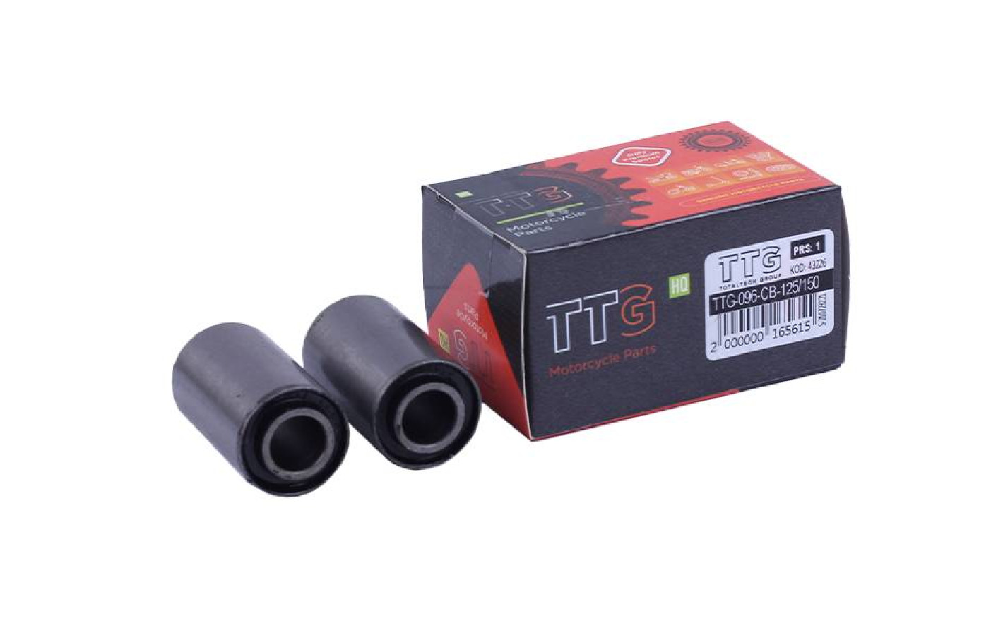 Сайлентблоки двигуна TTG на бензиновий двигун СВ-125/150, к-т 2 шт.: 25*12*45