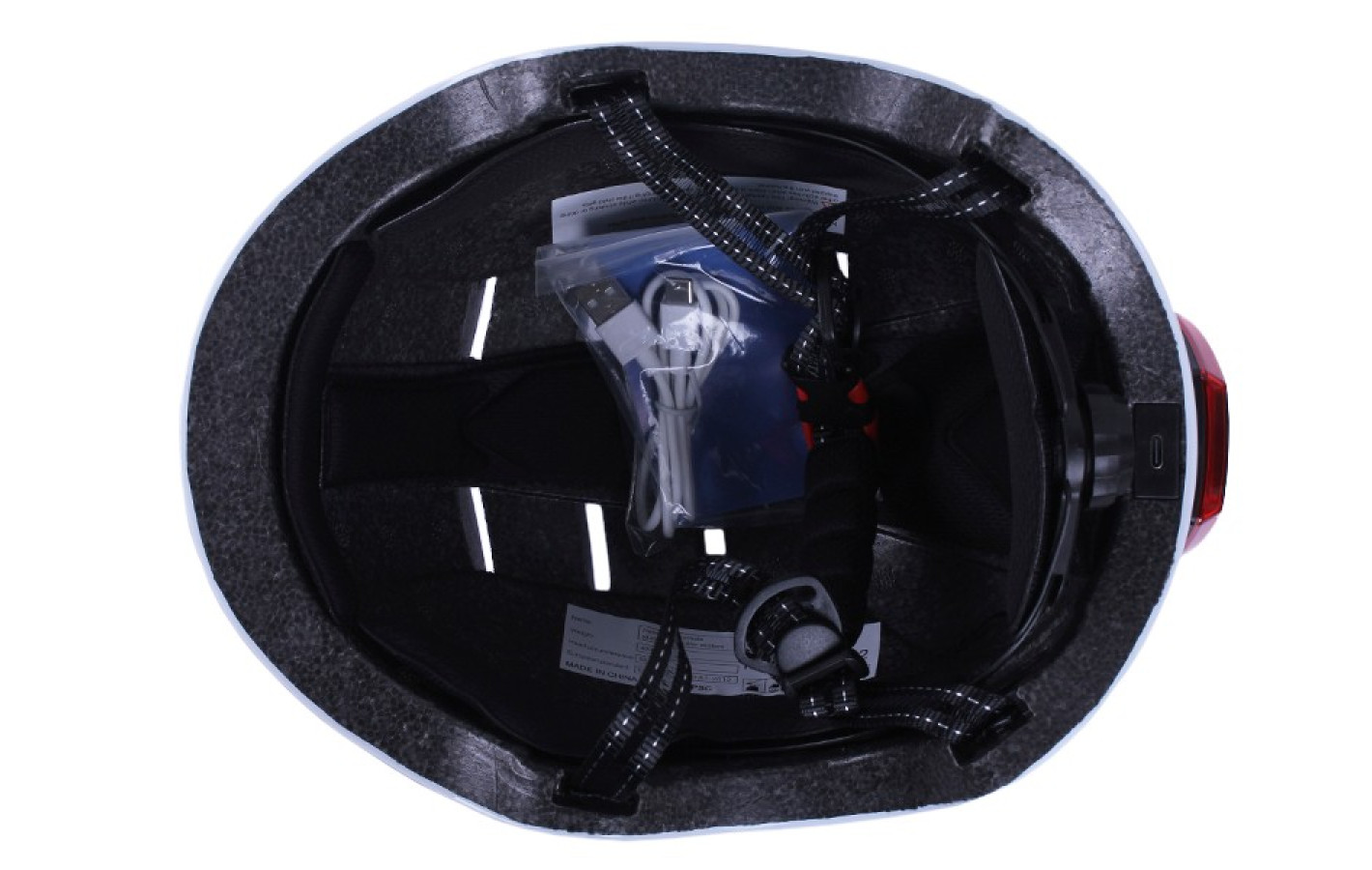 Шлем для самокатов, скейтов GTS-H-039 TTG с габаритным фонарем (белый, size L)