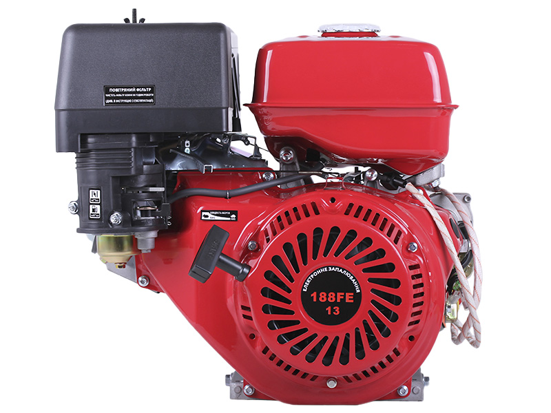 Двигатель бензиновый с электростартером 188FE TT AGRO MOTO (с выходом вала под шлицы, 25 мм) 13 л.с.