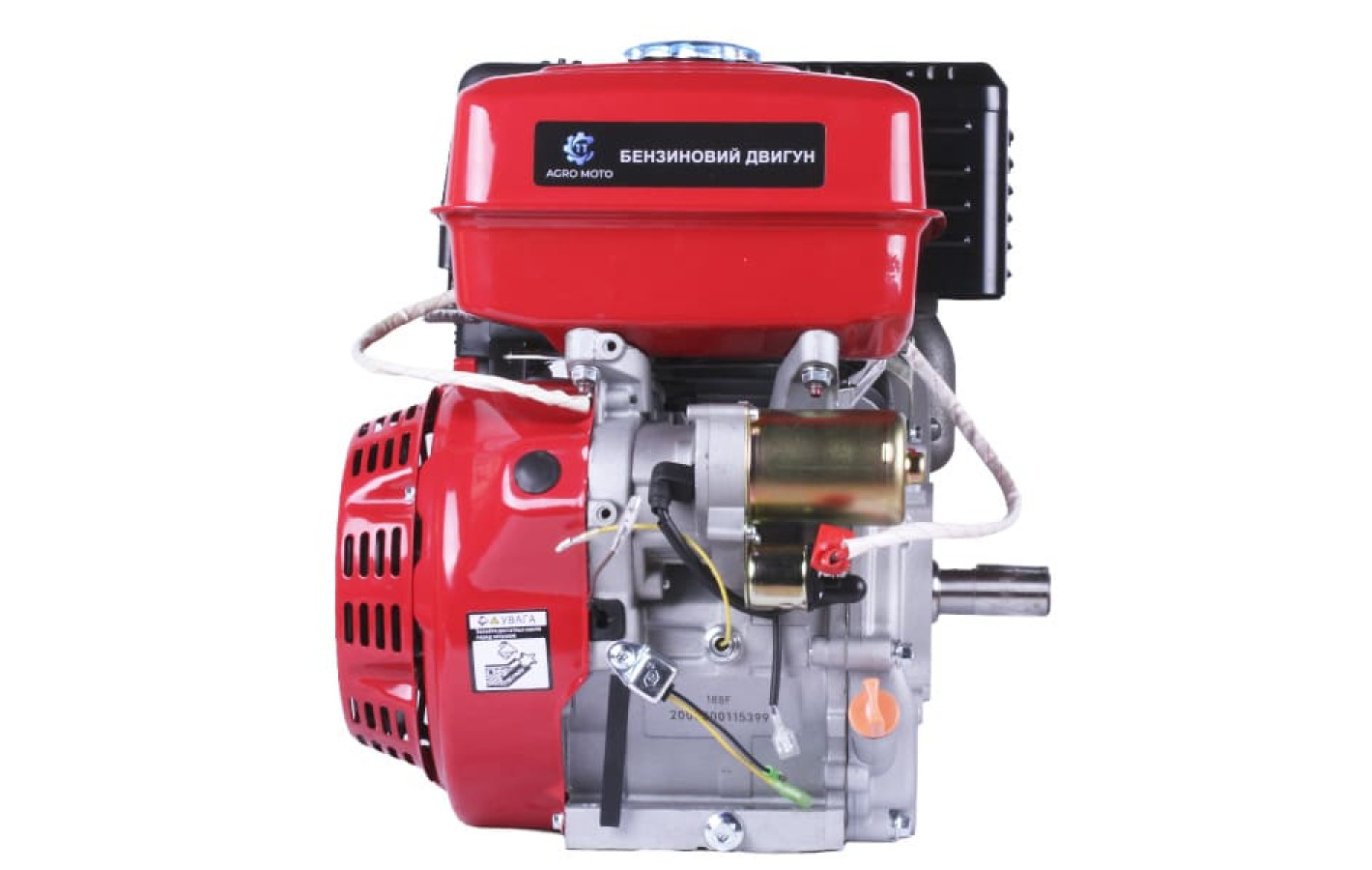 Двигун бензиновий з електростартером 188FE TT AGRO MOTO (з виходом валу під шпонку, 25 мм) 13 л.с.