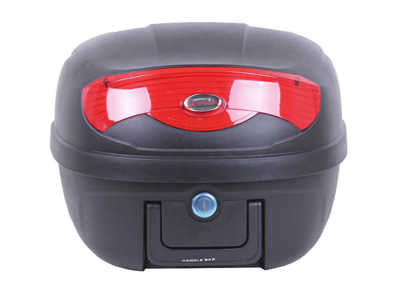 Кофр (багажник) для мотоцикла задний TT AGRO MOTO YM-0808 (V- 29L) 39.5×39.5×30.5 черный с красным