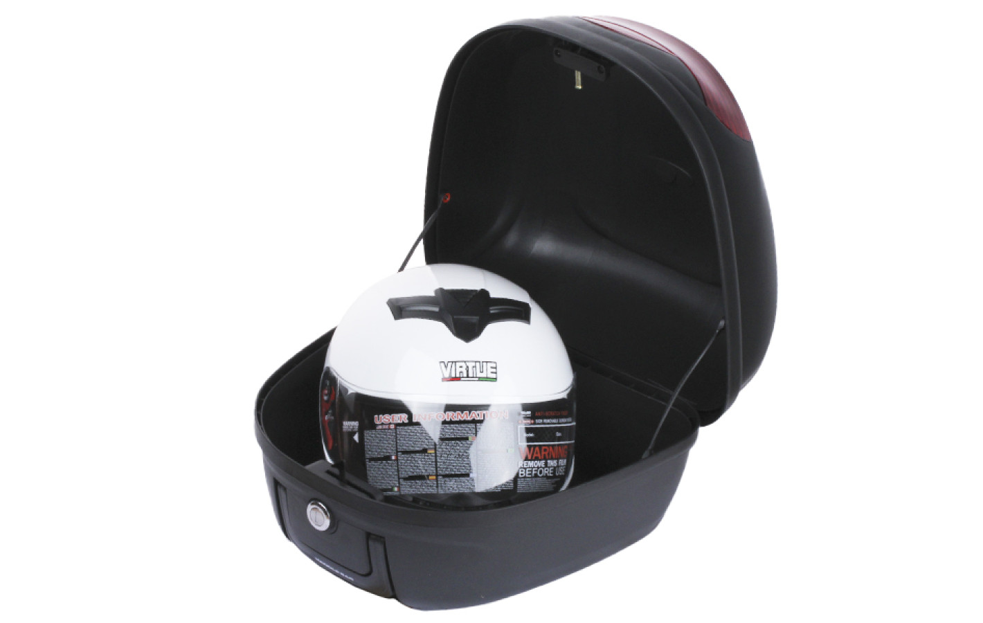 Кофр (багажник) для мотоцикла задний TΛTΛ YM-0808 (V- 29L) 39.5×39.5×30.5 черный с красным