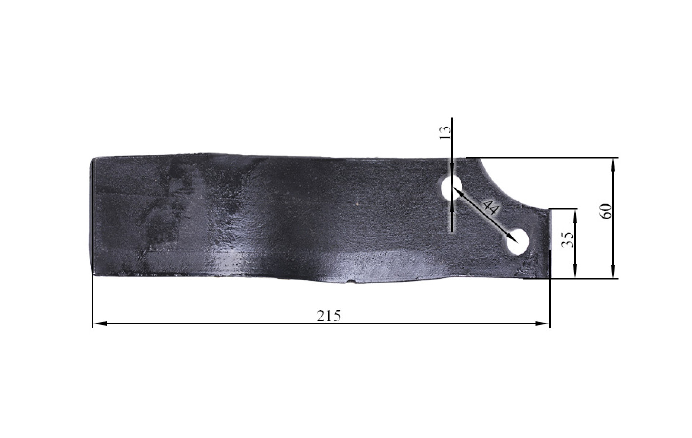 Ніж фрези лівий 1GLN125/140 720gr 60*215 мм Mototraktor
