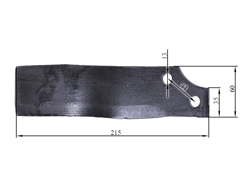 Нож фрезы левый 1GLN125/140 720gr 60×215 мм Mototraktor