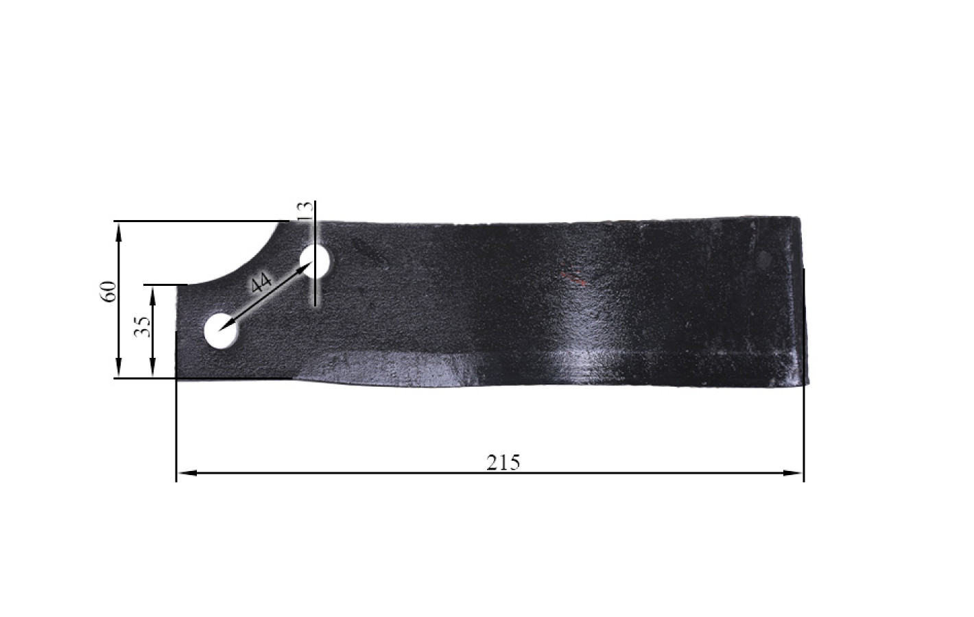 Ніж фрези правий 1GLN125/140 720gr 60*215 мм Mototraktor