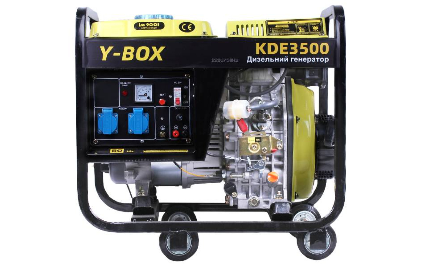 Генератор дизель KDE3500 YBX з двигуном 178F, 2.8/3.0KW, однофазний, 220V, підігрів палива