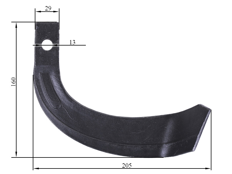 Ніж фрези правий IT-245 A-a TT AGRO MOTO на мототрактор, 160×205 мм, 550 гр