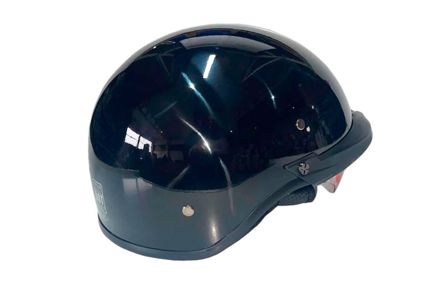 Шлем-каска мотоциклетный VIRTUE MD-513-1, черный глянцевый с прозрачным стеклом, size L