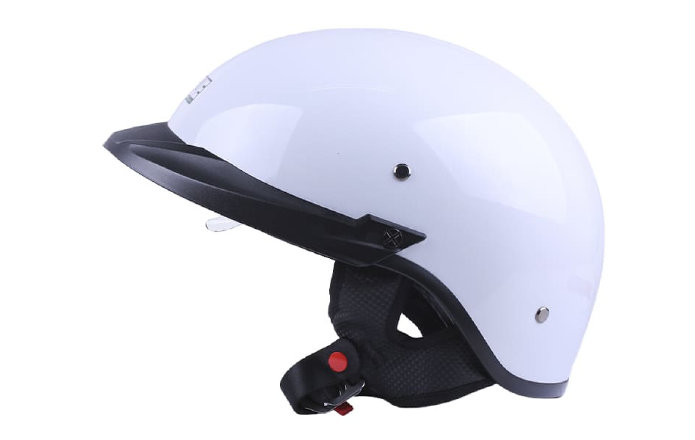 Шлем-каска мотоциклетный VIRTUE MD-513-1, белый глянцевый с прозрачным стеклом, size L