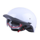 Шлем-каска мотоциклетный VIRTUE MD-513-1, белый глянцевый с тонированным стеклом, size S