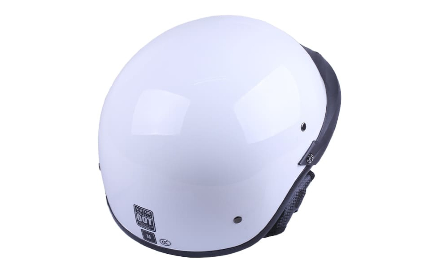 Шлем-каска мотоциклетный VIRTUE MD-513-1, белый глянцевый с тонированным стеклом, size S