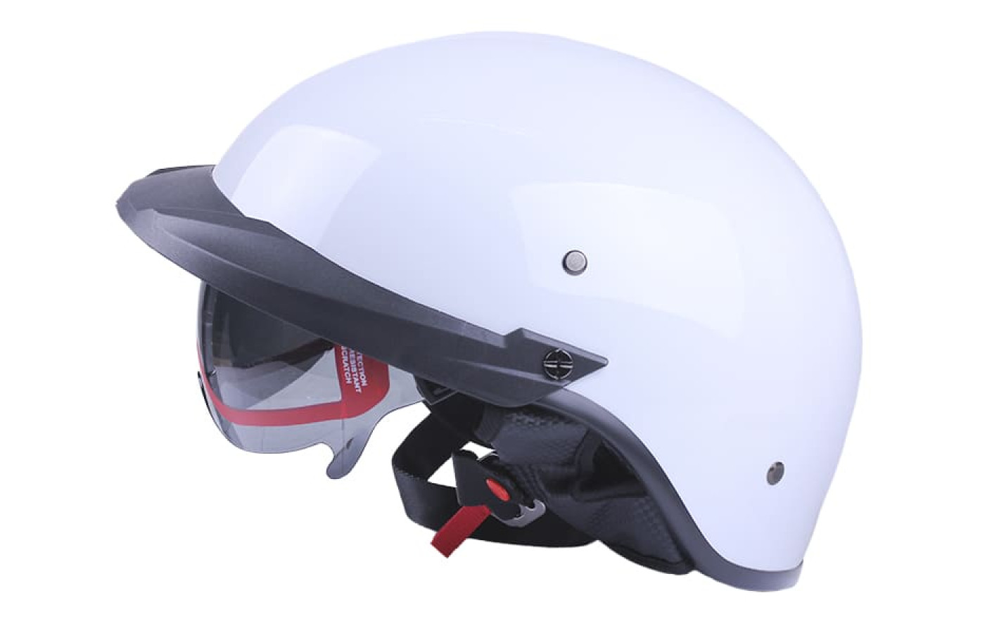 Шлем-каска мотоциклетный VIRTUE MD-513-1, белый глянцевый с тонированным стеклом, size S