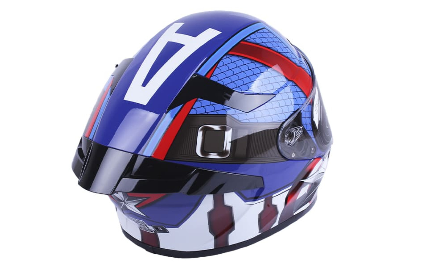 Шлем мотоциклетный интеграл VIRTUE MD-821, синий со звездой, size L