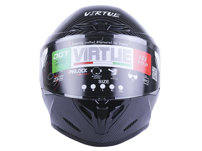 Шлем для мотоцикла, скутера VIRTUE MD-821 интеграл, черный глянцевый, size XL