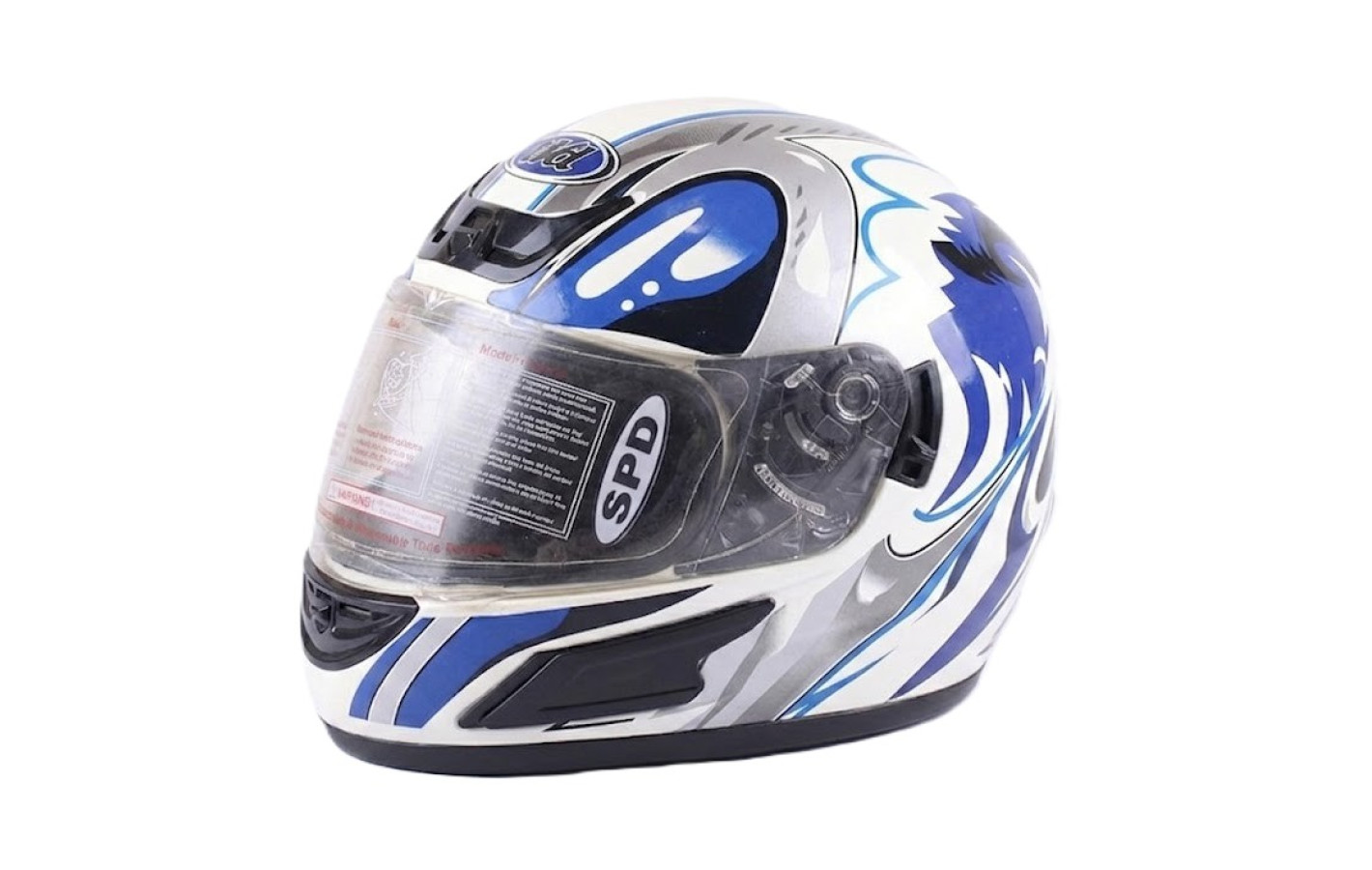 Шлем для мотоцикла, скутера 2001 интеграл TT AGRO MOTO (сине-белый, size M)